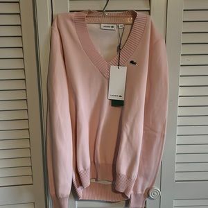 Lacoste Women's Sport Breathable V-Neck Cotton Golf Sweater